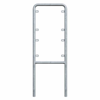 Sonderrohrrahmen aus Metall für Kirchenschilder Typ 3, verzinkt, rechteckiger Rahmen mit Befestigungslaschen