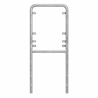 Sonderrohrrahmen aus Metall für Kirchenschilder Typ 2, verzinkter Stahlrahmen mit Befestigungslaschen
