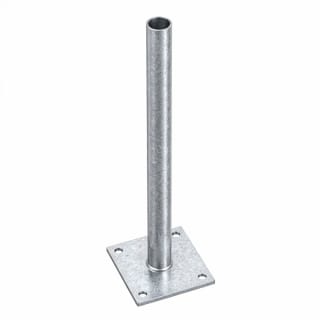 Rohrpfosten mit Fußplatte aus Metall nach IVZ Norm zum Aufdübeln