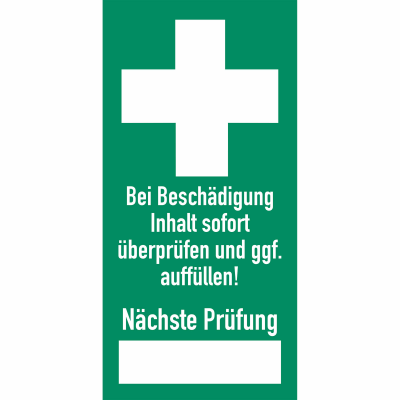 Prüfsiegel für Erste-Hilfe-Einrichtung Prüfsiegel für Erste-Hilfe-Einrichtung