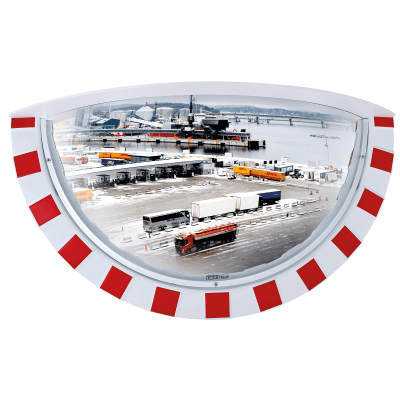 Verkehrsspiegel rot/weiß - Überprüfung von 3 Richtungen Verkehrsspiegel rot/weiß - Überprüfung von 3 Richtungen