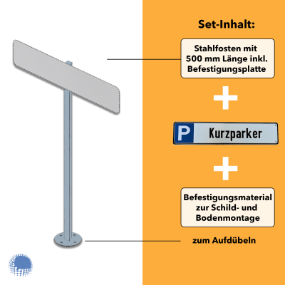 Parkplatzreservierer-Set 'Kurzparker', geprägt, mit Erdspieß Parkplatzreservierer-Set 'Kurzparker', geprägt, mit Erdspieß