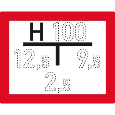 Hinweisschild auf einen Unterflurhydranten (A) nach DIN 4066 mit Ihren Abstandsangaben Hinweisschild auf einen Unterflurhydranten (A) nach DIN 4066 mit Ihren Abstandsangaben