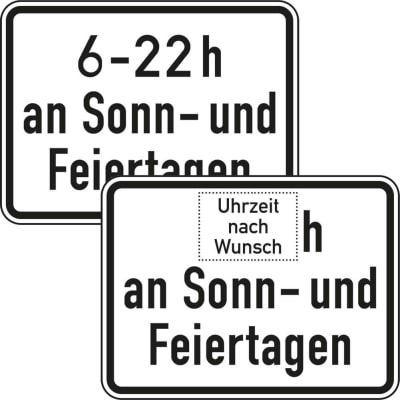 Zeitliche Beschränkung Sonn- und Feiertage VZ 1042-35 Zeitliche Beschränkung Sonn- und Feiertage VZ 1042-35