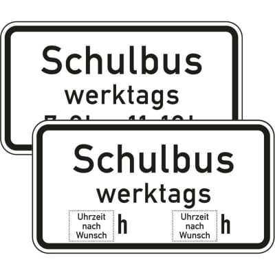 Zusatzzeichen Schulbus Zusatzschild mit VZ 1042-36