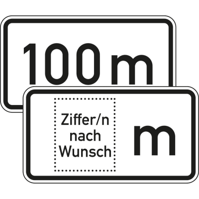 Zusatzschild In 100 m Zusatzzeichen mit VZ 1004-30 Zusatzschild In 100 m Zusatzzeichen mit VZ 1004-30
