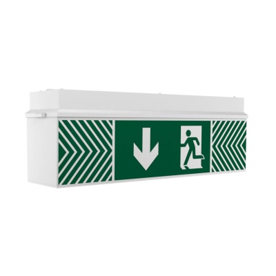 Fluchtwegleuchte HELSINKI, hohe Abdeckung (Deckenaufbau), Notleuchte von 7L-Schutzlicht Fluchtwegleuchte HELSINKI, hohe Abdeckung (Deckenaufbau), Notleuchte von 7L-Schutzlicht