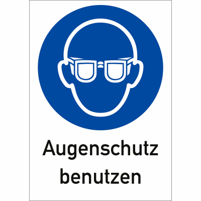 Kombi-Gebotsschilder - Augenschutz benutzen (ISO 7010)