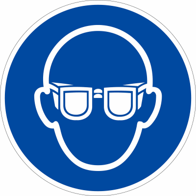 Gebotszeichen - Augenschutz benutzen nach ISO 7010 (M 004)
