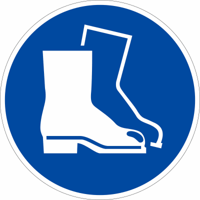Gebotszeichen - Fußschutz benutzen nach ISO 7010 (M 008) Gebotszeichen - Fußschutz benutzen nach ISO 7010 (M 008)