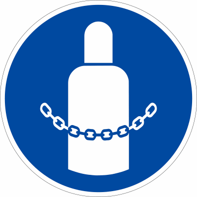 Gebotszeichen - Gasflaschen sichern nach ISO 7010 (M 046) Gebotszeichen - Gasflaschen sichern nach ISO 7010 (M 046)