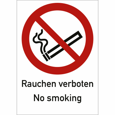 Kombischild Rauchen verboten No smoking nach ISO 7010