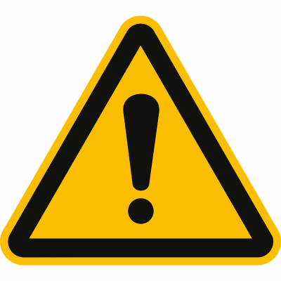 Warnschild Gefahrenstelle als Warnzeichen nach ISO 7010 (W 001) - Schild international gültig
