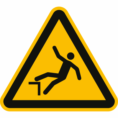 Warnung vor Absturzgefahr nach ISO 7010 (W 008) Warnung vor Absturzgefahr nach ISO 7010 (W 008)