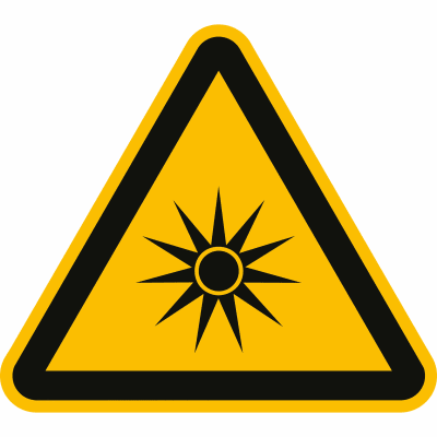 Warnung vor optischer Strahlung nach ISO 7010 (W 027) Warnung vor optischer Strahlung nach ISO 7010 (W 027)