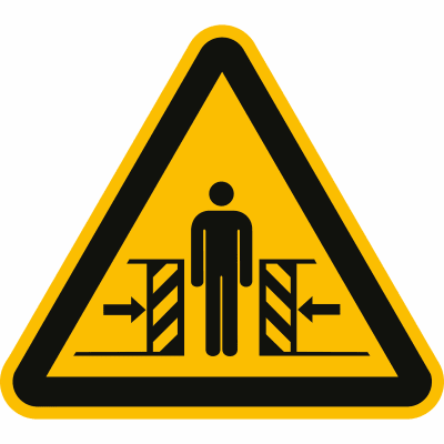 Warnung vor Quetschgefahr nach ISO 7010 (W 019)