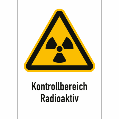 Kombischild Kontrollbereich Radioaktiv Kombischild Kontrollbereich Radioaktiv