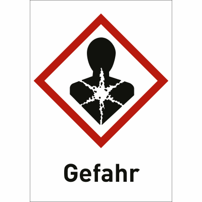Gesundheitsgefahr mit Text: Gefahr (GHS 08) Gesundheitsgefahr mit Text: Gefahr (GHS 08)