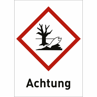 Umwelt mit Text: Achtung (GHS 09)