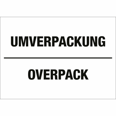 Transportkennzeichen Umverpackung / Overpack Transportkennzeichen Umverpackung / Overpack