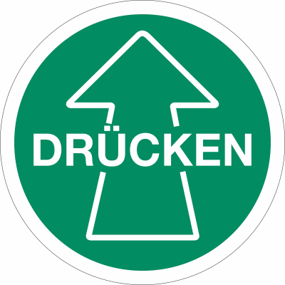 Piktogramm DRÜCKEN mit Pfeil Piktogramm DRÜCKEN mit Pfeil