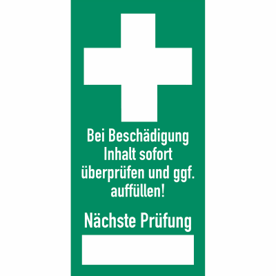Prüfsiegel für Erste-Hilfe-Einrichtung Prüfsiegel für Erste-Hilfe-Einrichtung