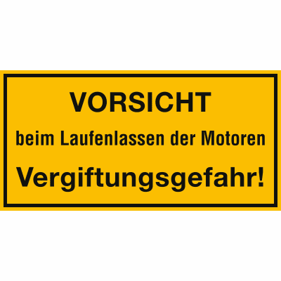 VORSICHT beim Laufenlassen der Motoren