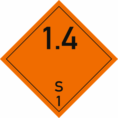 Gefahrgutetiketten Klasse 1, Unterklasse 1.4S Gefahrgutetiketten Klasse 1, Unterklasse 1.4S