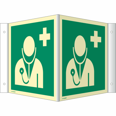 Nasen-/Winkelschild Arzt (ISO 7010) Nasen-/Winkelschild Arzt (ISO 7010)