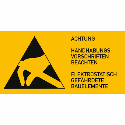 Warnetiketten Elektrostatisch gefährdete Bauelemente Warnetiketten Elektrostatisch gefährdete Bauelemente