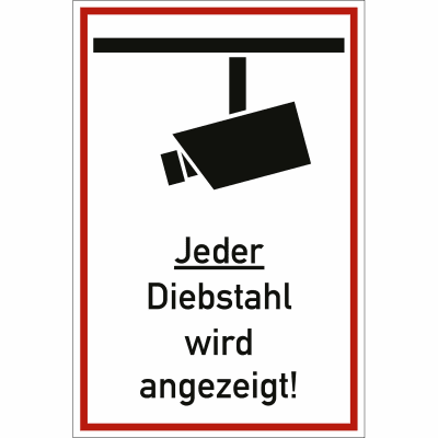 Jeder Diebstahl wird angezeigt! Jeder Diebstahl wird angezeigt!