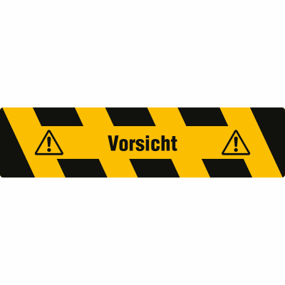 Antirutsch-Trittschutz mit gelb/schwarzer Warnmarkierung und Text Antirutsch-Trittschutz mit gelb/schwarzer Warnmarkierung und Text