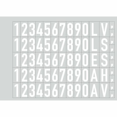 Folienziffern und -buchstaben zur individuellen Beschriftung der Hydrantenschilder (weiß)