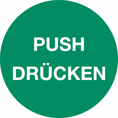 Piktogramm - PUSH/ DRÜCKEN
