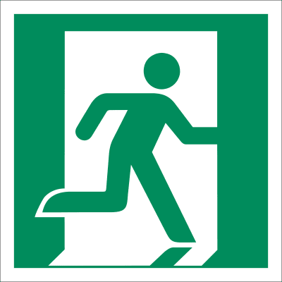 Notausgang rechts nach ISO 7010 (E 002) Notausgang rechts nach ISO 7010 (E 002)