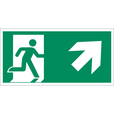 Rettungsweg rechts aufwärts nach ISO 7010 (E 002), ISO 3864, ISO 16069 Rettungsweg rechts aufwärts nach ISO 7010 (E 002), ISO 3864, ISO 16069