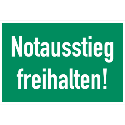Notausstieg freihalten! Notausstieg freihalten!