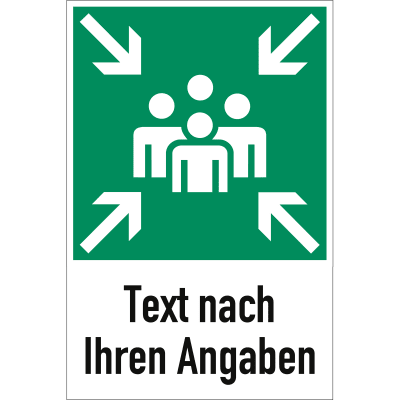 Sammelstelle mit Text nach Ihren Angaben nach BGV A8