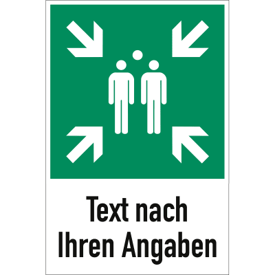 Sammelstelle mit Text nach Ihren Angaben nach DIN EN ISO 7010 Sammelstelle mit Text nach Ihren Angaben nach DIN EN ISO 7010