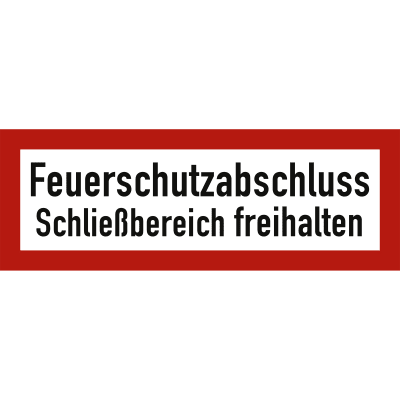 Feuerschutzabschluss - Schliessbereich freihalten nach DIN 4066 Feuerschutzabschluss - Schliessbereich freihalten nach DIN 4066