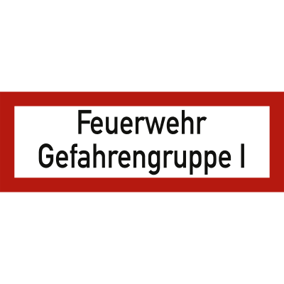 Feuerwehr - Gefahrengruppe I nach DIN 4066 Feuerwehr - Gefahrengruppe I nach DIN 4066