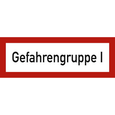 Gefahrengruppe I nach DIN 4066 Gefahrengruppe I nach DIN 4066