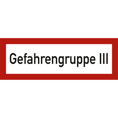 Gefahrengruppe III nach DIN 4066 Gefahrengruppe III nach DIN 4066