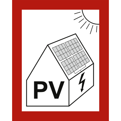 Schild Warnung vor Gefahren durch Photovoltaikanlage (Variante 2) Schild Warnung vor Gefahren durch Photovoltaikanlage (Variante 2)
