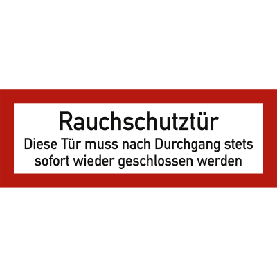 Rauchschutztür - Diese Tür muss nach Durchgang stets sofort wieder geschlossen werden nach DIN 4066
