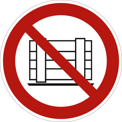 Abstellen oder Lagern verboten nach ISO 7010 (P 023) Abstellen oder Lagern verboten nach ISO 7010 (P 023)