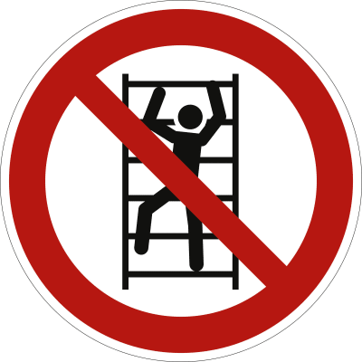Aufsteigen verboten nach ISO 7010 (P 009)