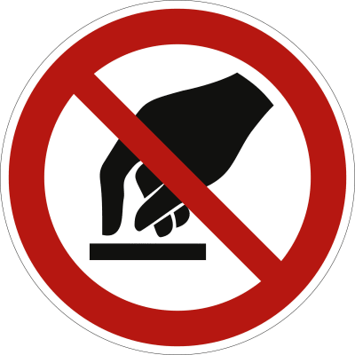 Berühren verboten nach ISO 7010 (P 010) Berühren verboten nach ISO 7010 (P 010)