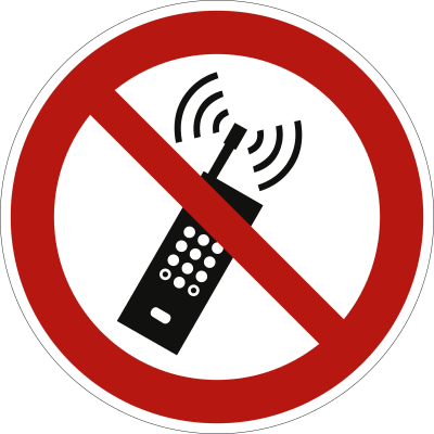Mobilfunk verboten nach ISO 7010 (P 013) Mobilfunk verboten nach ISO 7010 (P 013)