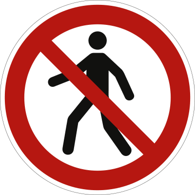 Für Fußgänger verboten nach ISO 7010 (P 004) Für Fußgänger verboten nach ISO 7010 (P 004)